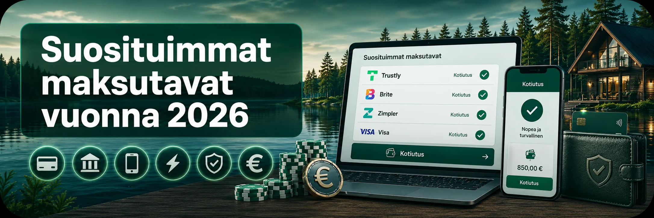 Suositut kasinomaksutavat, Trustly, Brite ja kortit Playkasinot-oppaassa