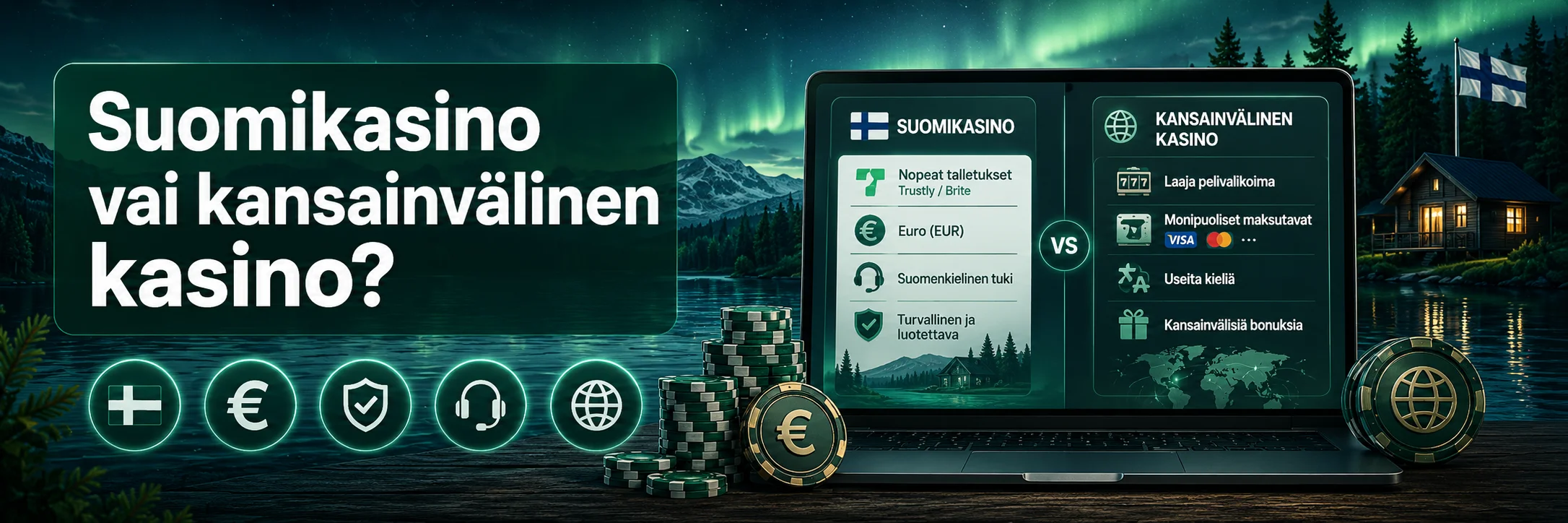 Suomikasino ja kansainvälinen kasino vertailussa Playkasinot-sivustolla